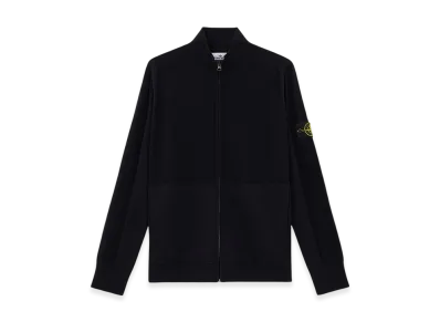 Stone Island 504A4 Stretch RWS Wool Cardigan with Two Way Zipper - 24FW "Navy Blue"