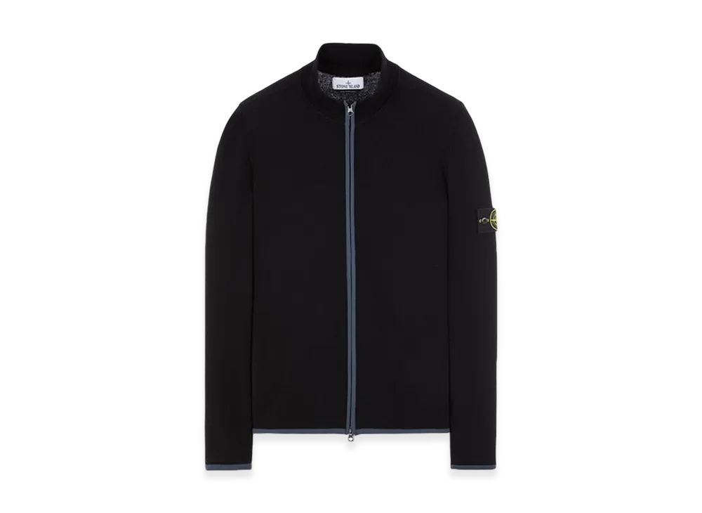 Stone Island 503A1 Stretch Wool Knit Cardigan - 23FW "Black"