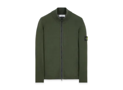 Stone Island 503A1 Stretch Wool Knit Cardigan - 22FW "Olive Green"