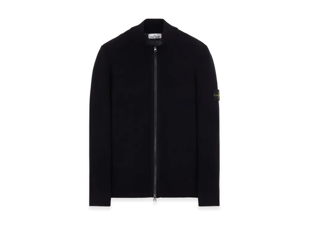 Stone Island 503A1 Stretch Wool Knit Cardigan - 22FW "Navy Blue"