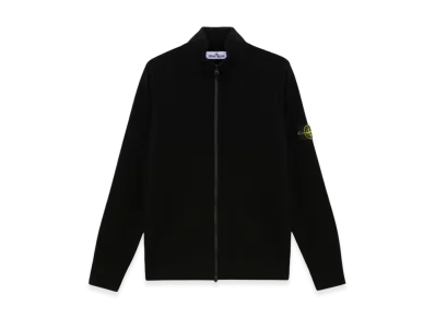 Stone Island 503A1 Stretch RWS Wool Knit Cardigan with Two Way Zipper - 24FW "Black"