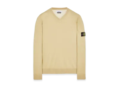 Stone Island 501C4 Pure Light Wool V-Neck Knit - 23FW "Ecru"