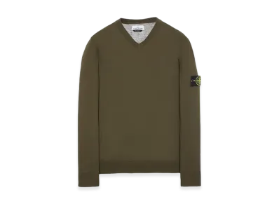 Stone Island 501C4 Pure Light Wool V-Neck Knit - 23FW "Olive Green"