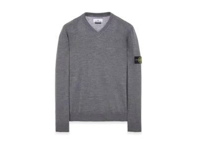Stone Island 501C4 Pure Light Wool V-Neck Knit - 23FW "Dark Grey Melange"