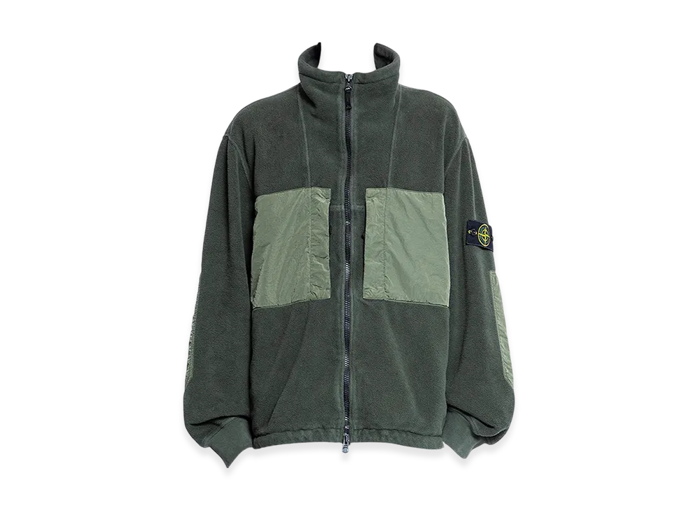 Stone Island 46753 Cotton Pile With Nylon TC Anti Drop Track Top - 24FW "Musk Green"