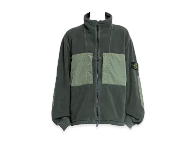 Stone Island 46753 Cotton Pile With Nylon TC Anti Drop Track Top - 24FW "Musk Green"