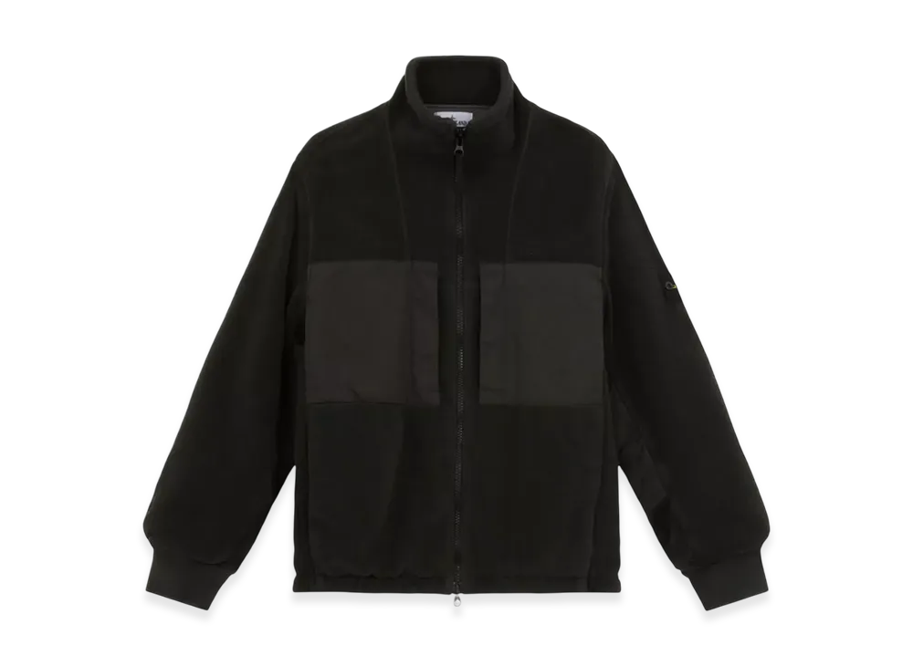 Stone Island 46753 Cotton Pile with Nylon-TC Track Top with Anti-Drop - 24FW "Lead Grey"