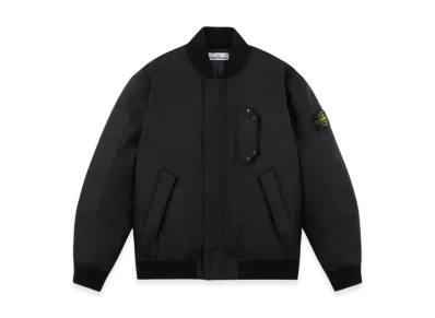 Stone Island 46536 Diagonal Nylon Down Wind Resistant Down Bomber Jacket - 24FW "Black"