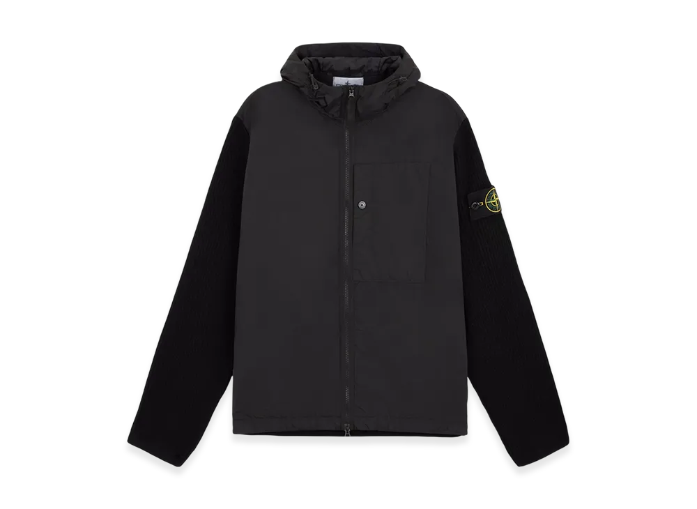 Stone Island 45637 Crinkle Reps R-NY with Primaloft-TC Wind-Resistant Hooded Blouson - 24FW "Black"