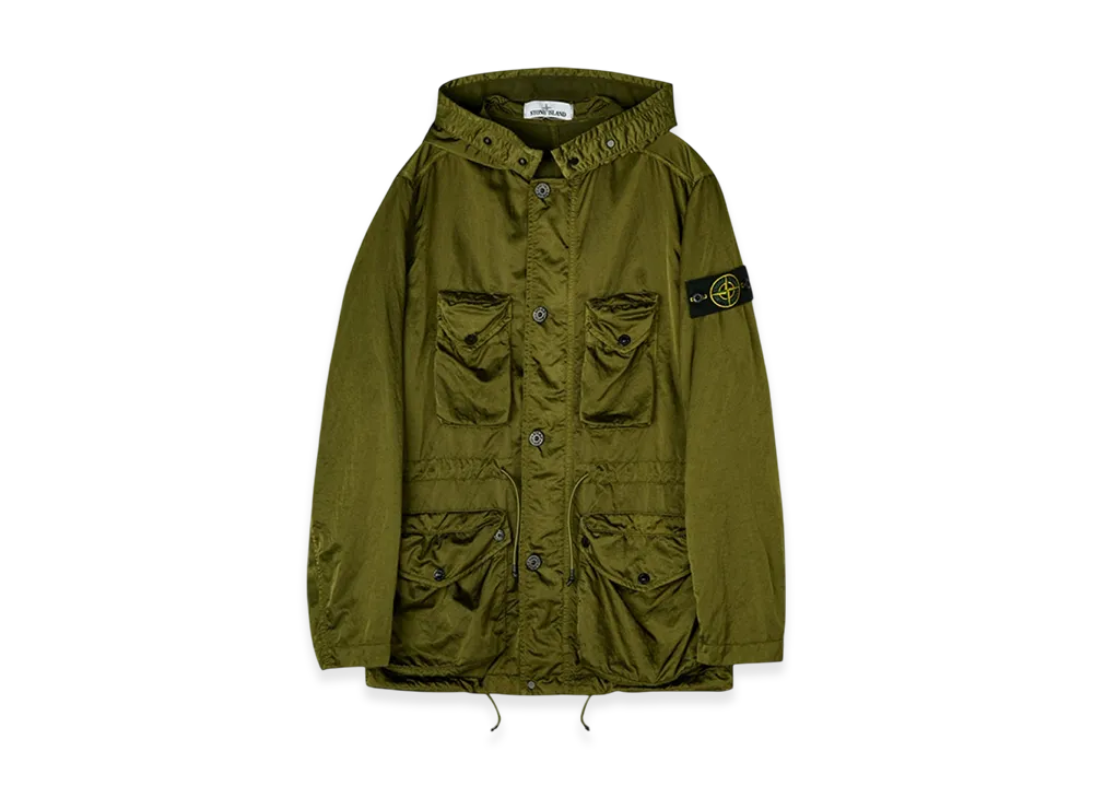 Stone Island 44430 Nylon Raso-TC Hooded Field Jacket - 21SS "Olive Green"