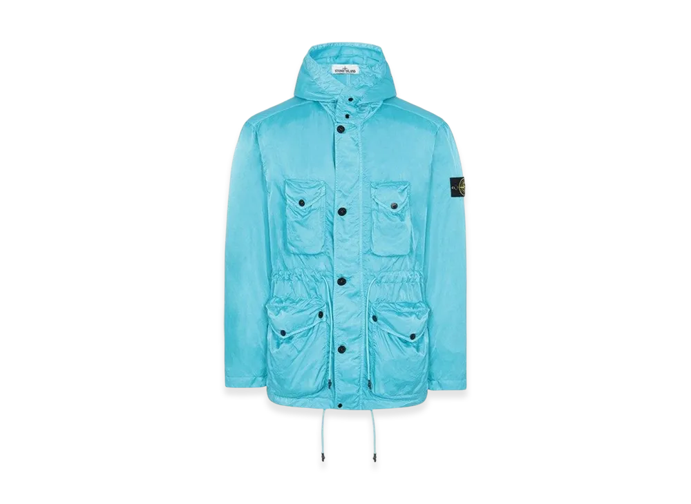 Stone Island 44430 Nylon Raso-TC Hooded Field Jacket - 21SS "Turquoise"