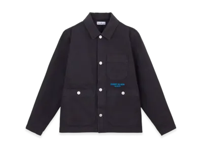 Stone Island 442X9 Plated Cotton Canvas Stone Island Marina Shirt Jacket with Anti-Drop - 24FW "Ink Blue"