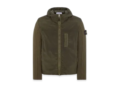 Stone Island 44134 Nylon Metal in Econyl Regenerated Nylon with Primaloft-TC And Knit Hooded Blouson - 23FW "Olive Green"