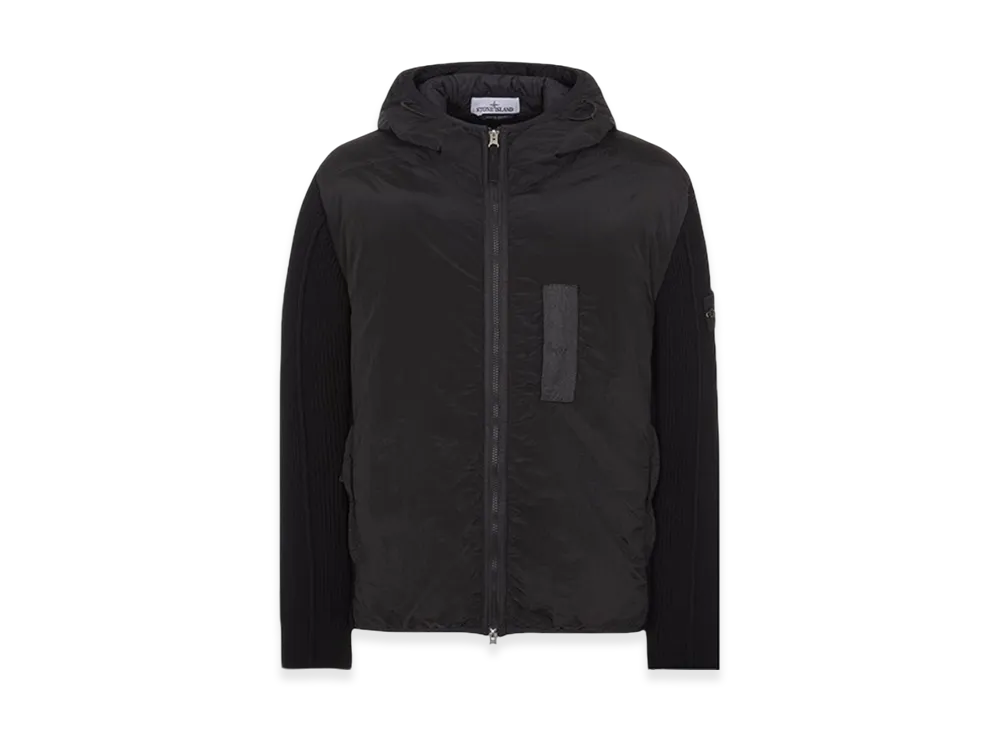 Stone Island 44134 Nylon Metal in Econyl Regenerated Nylon with Primaloft-TC And Knit Hooded Blouson - 23FW "Black"
