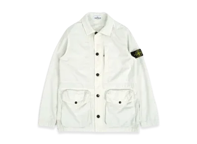 Stone Island 439WN Brushed Cotton Canvas Garment Dyed Old Effect Jacket - 22SS "Ice"