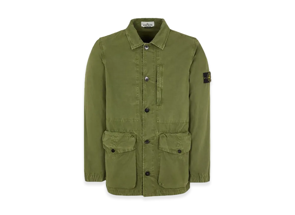 Stone Island 439WN Brushed Cotton Canvas Garment Dyed Old Effect Jacket - 22SS "Olive Green"