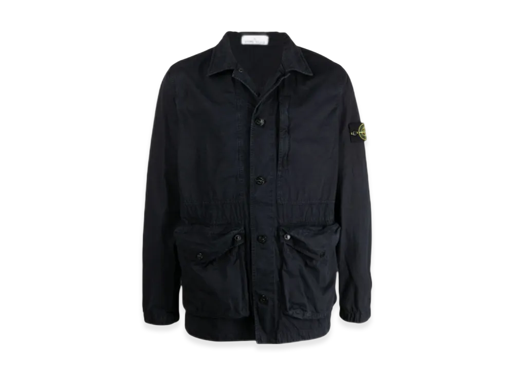 Stone Island 439WN Brushed Cotton Canvas Garment Dyed Old Effect Jacket - 22SS "Navy Blue"