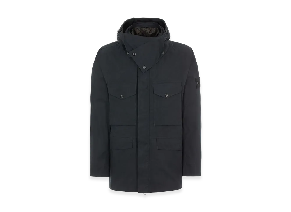 Stone Island 437F1 Ghost Piece O-Ventile Hooded Jacket - 22FW "Black"
