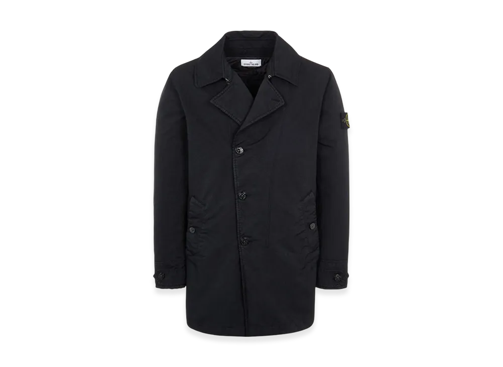 Stone Island 43633 Nylon Cotton Batavia Garment Dyed Trench Coat - 22SS "Black"