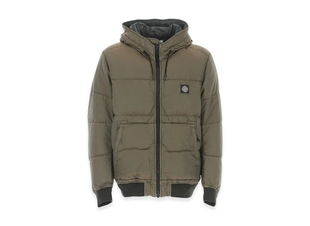 Stone Island 42634 Seersucker Nylon Down Smock Jacket - 20FW "Dark Green"