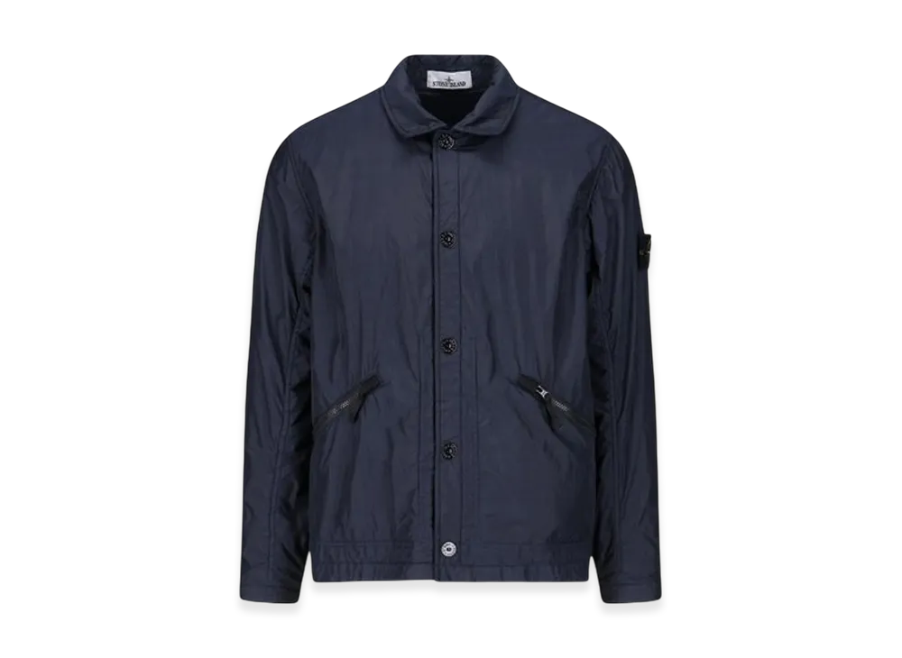 Stone Island 42522 Garment Dyed Crinkle Reps Polartec Nylon Shirts Jacket - 23SS "Navy Blue"