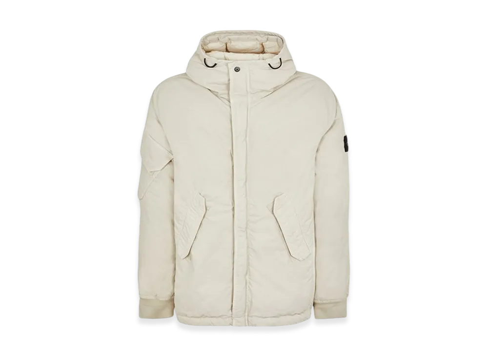 Stone Island 42521 Opaque Nylon Twill Down Hooded Jacket - 23FW "Stucco"