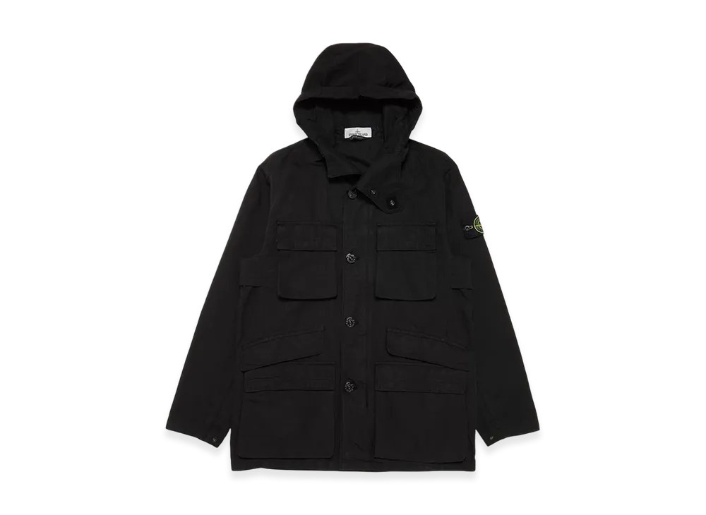 Stone Island 42306 Tela Cotone Lino Fiammato TC Garment Dyed Field Jacket - 22SS "Black"
