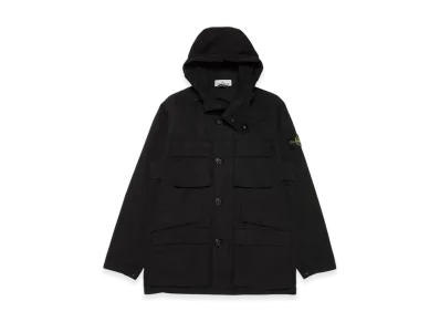 Stone Island 42306 Tela Cotone Lino Fiammato TC Garment Dyed Field Jacket - 22SS "Black"