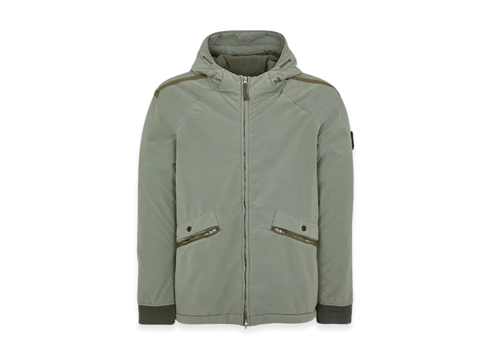 Stone Island 41631 David Light-TC with Micro Pile Fleece Hooded Jacket - 23FW "Sage Green"