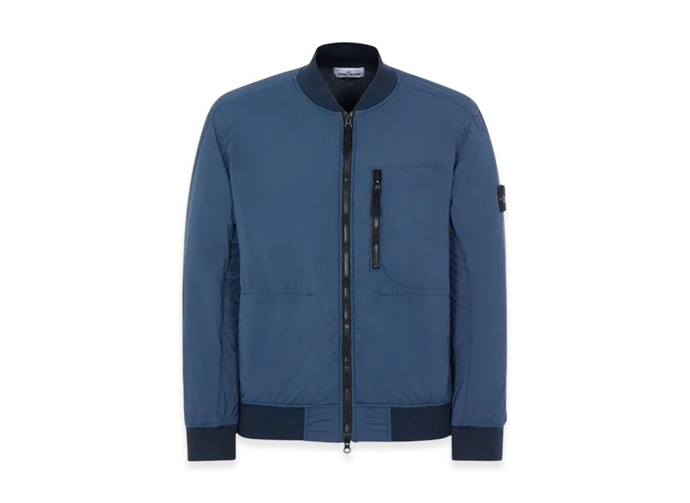 Stone Island 41331 Skin Touch Nylon-TC Garment Dyed Bomber Jacket - 22SS "Avio Blue"