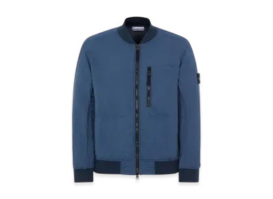 Stone Island 41331 Skin Touch Nylon-TC Garment Dyed Bomber Jacket - 22SS "Avio Blue"