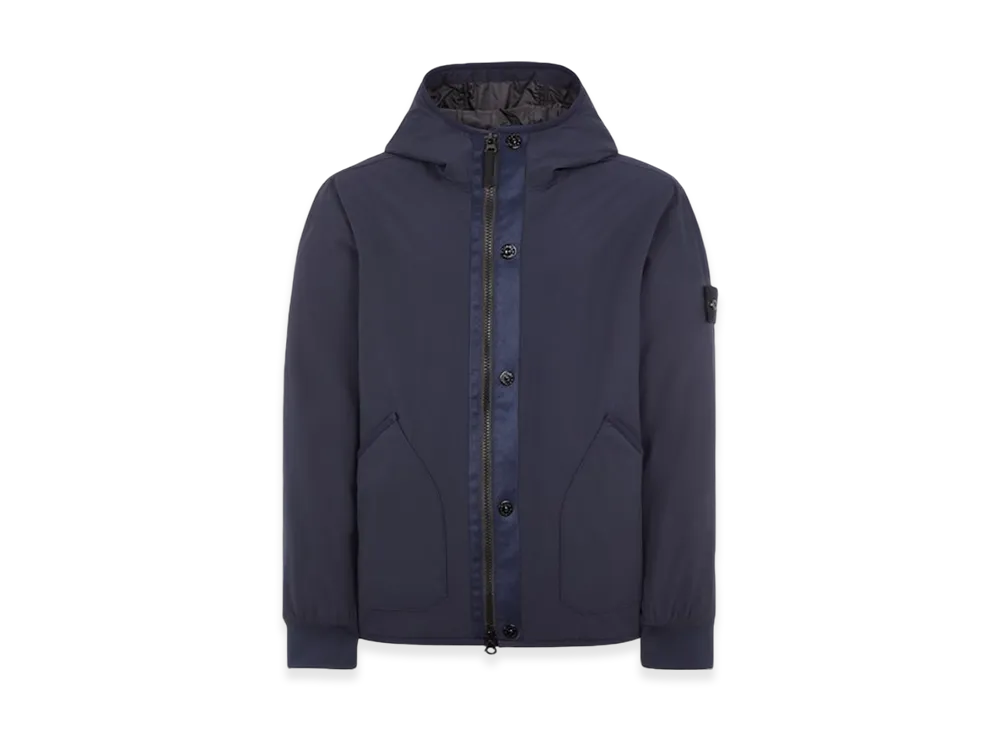Stone Island 41027 Soft Shell-R E.Dye Pure Insulation Technology Recycled Polyester Primaloft Hooded Blouson - 23FW "Navy Blue"