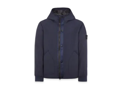 Stone Island 41027 Soft Shell-R E.Dye Pure Insulation Technology Recycled Polyester Primaloft Hooded Blouson - 23FW "Navy Blue"
