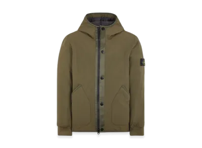Stone Island 41027 Soft Shell-R E.Dye Pure Insulation Technology Recycled Polyester Primaloft Hooded Blouson - 23FW "Olive Green"