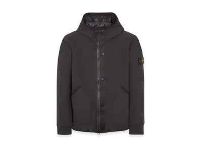 Stone Island 41027 Soft Shell-R E.DYE Pure Insulation Technology Recycled Polyester Primaloft Hooded Blouson - 23FW "Black"