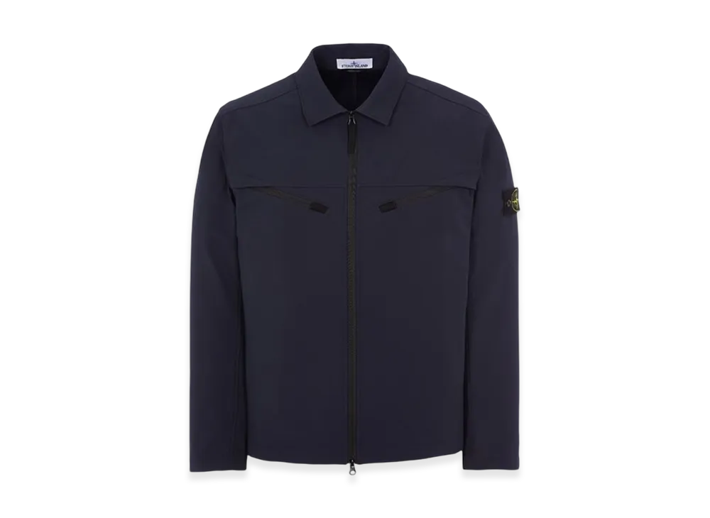 Stone Island 41027 Light Soft Shell-R E.DYE Technology Recycled Polyester Jacket - 23SS "Navy Blue"