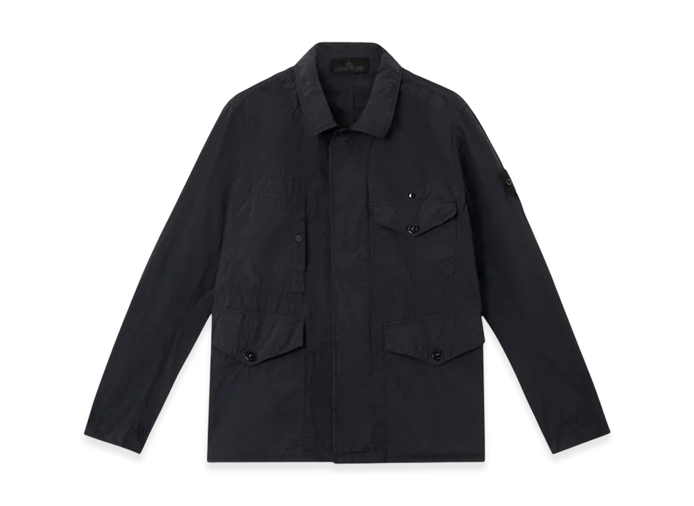 Stone Island 4100033 Nylon Smerigliato Stone Island Ghost Field Jacket with Soft Feel and Anti-Drop - 25SS "Black"