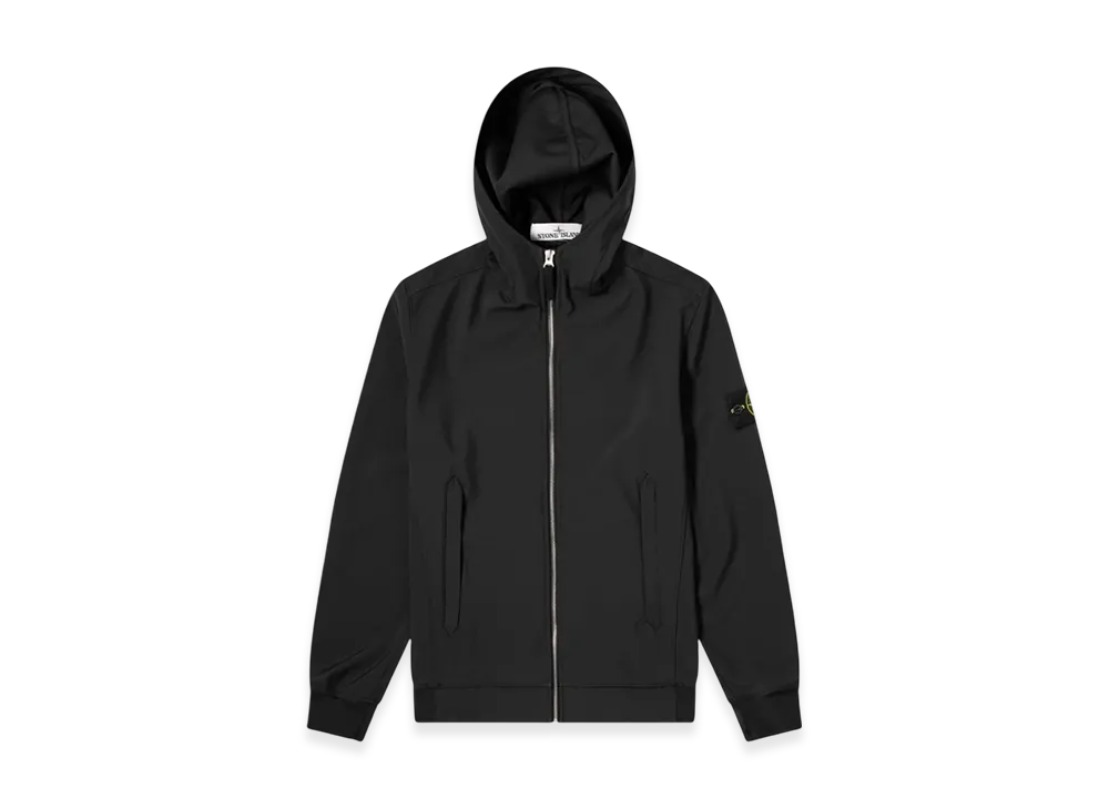 Stone Island 40927 Light Soft Shell-R Hooded Jacket - 20SS "Black"