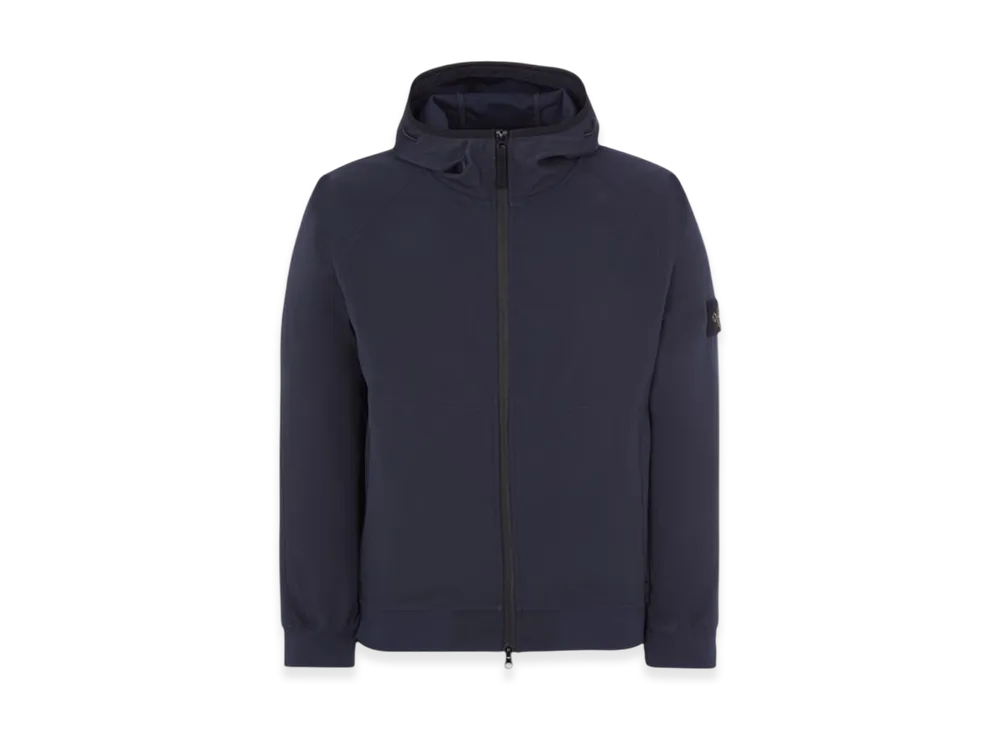 Stone Island 40927 Light Soft Shell-R E.Dye Technology Recycled Polyester Hooded Jacket - 23SS "Navy Blue"