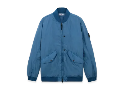 Stone Island 40923 Crinkle Reps R-NY Wind Resistant Bomber Jacket - 24FW "Avio Blue"