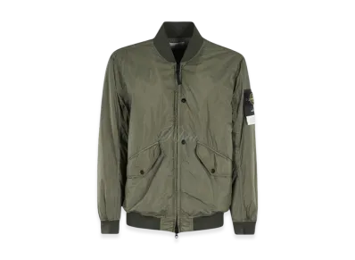 Stone Island 40923 Crinkle Reps R-NY Wind Resistant Bomber Jacket - 24FW "Musk Green"