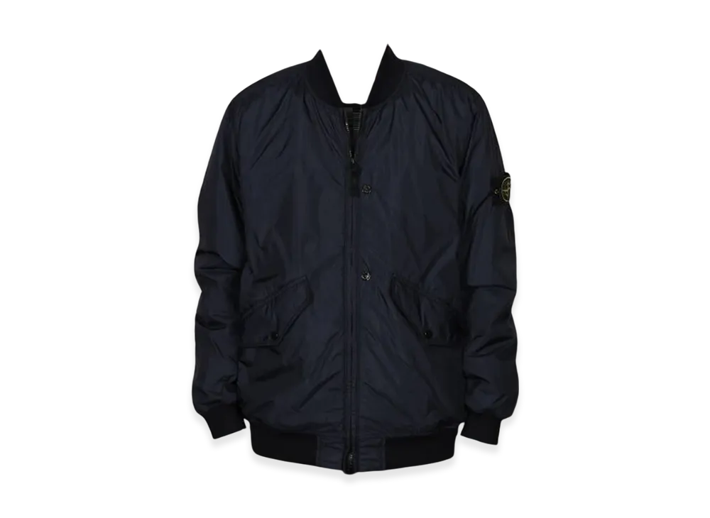 Stone Island 40923 Crinkle Reps R-NY Wind Resistant Bomber Jacket - 24FW "Navy Blue"