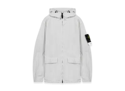 Stone Island 40833 Nylon Cotton Batavia Garment Dyed Hooded Jacket - 22SS "Ice"