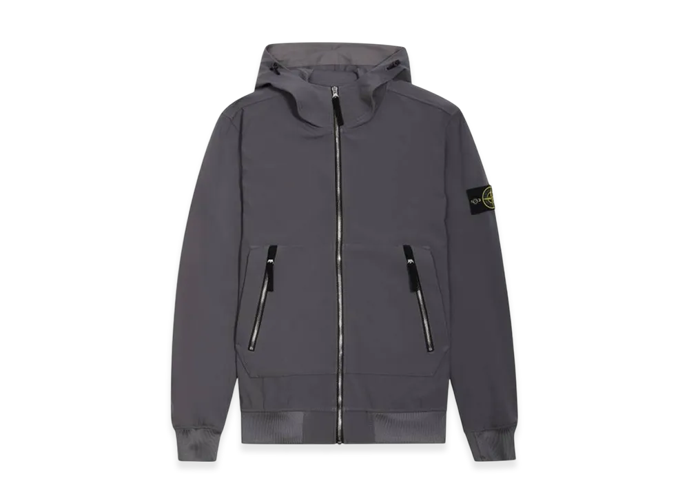 Stone Island 40727 Light Soft Shell Hooded Jacket - 21SS "Pewter Grey"