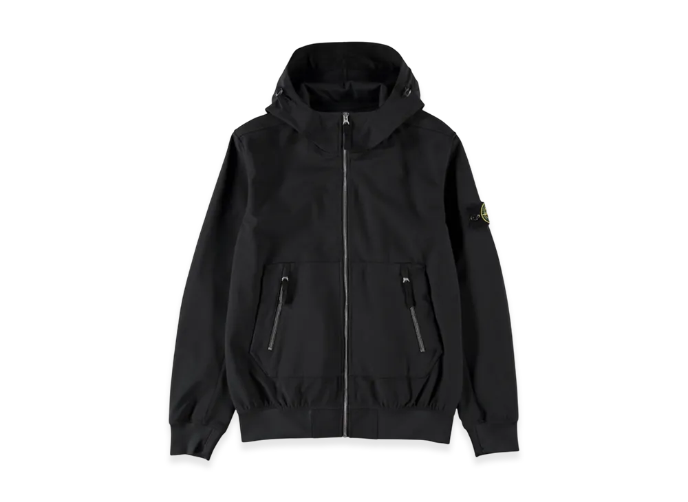 Stone Island 40727 Light Soft Shell Hooded Jacket - 21SS "Black"