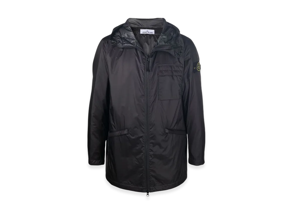 Stone Island 40724 Bio-Based Ripstop Nylon Hooded Jacket - 22SS "Black"