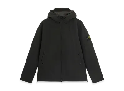 Stone Island 40627 Soft Shell-R E.Dye Technology in Recycled Polyester with Primaloft Insulation Technology Waterproof and Windproof Hooded Blouson - 24FW "Black"