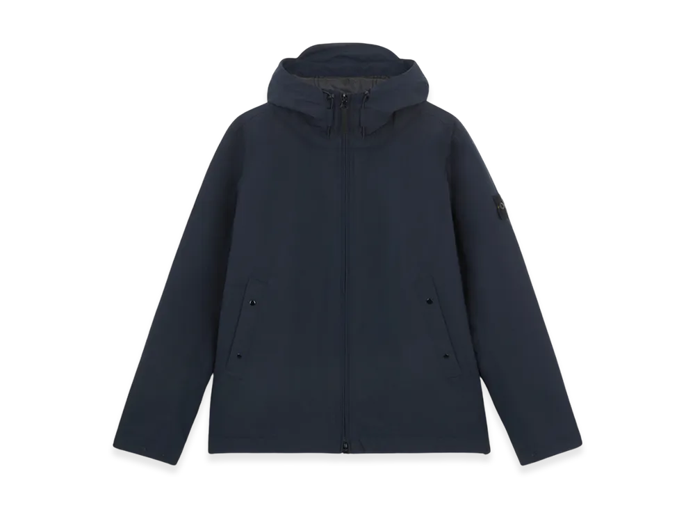 Stone Island 40627 Soft Shell-R E.Dye Technology in Recycled Polyester with Primaloft Insulation Technology Waterproof and Windproof Hooded Blouson - 24FW "Navy Blue"