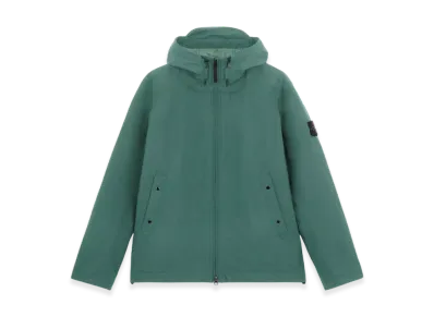 Stone Island 40627 Soft Shell-R E.Dye Technology in Recycled Polyester with Primaloft Insulation Technology Waterproof and Windproof Hooded Blouson - 24FW "Sage Green"