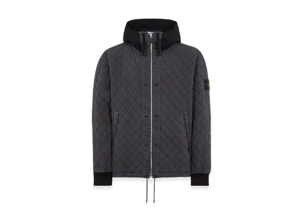 Stone Island 40133 50 Fili Quilted-TC Lightweight Brushed Nylon Cotton Canvas Padded Hood Jacket - 23FW "Lead"